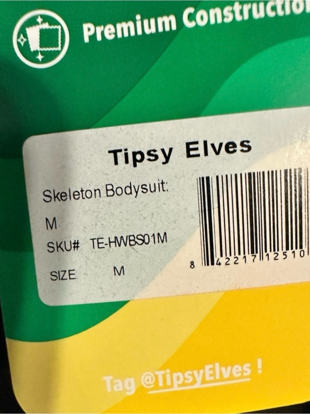 NWT Tipsy Elves Form Fitting Skelton Full Zip Bodysuit Halloween Cosplay- Size M - Picture 4 of 10